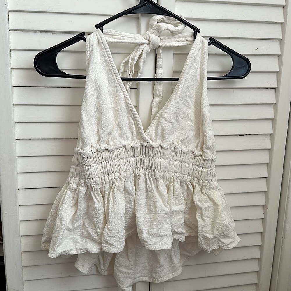 White Halter Top. Size Small. 100% Cotton.